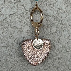 Luxe Sparkling Gold Heart Keychain/Bag Charm